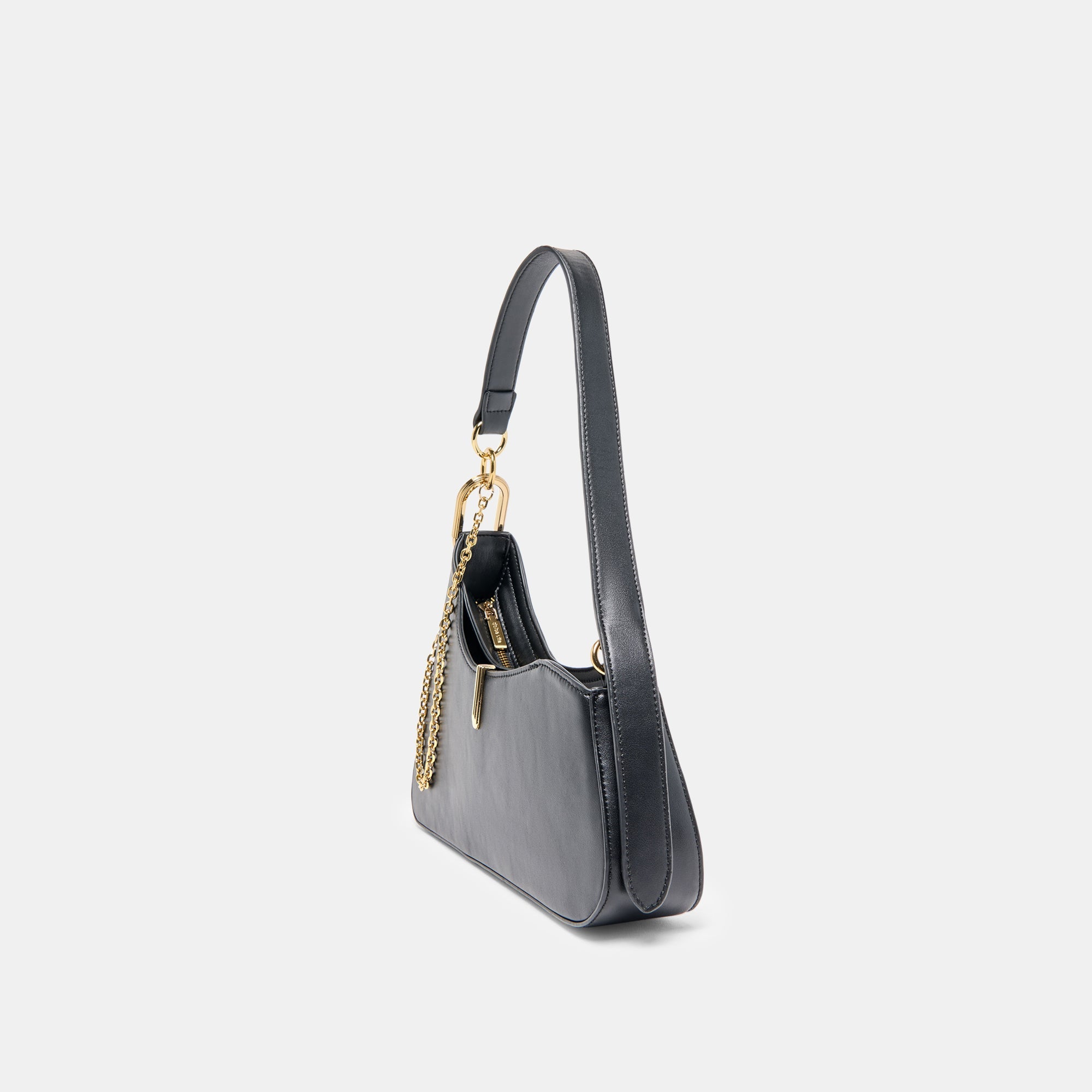 PRYA SHOULDER BAG BLACK LEATHER