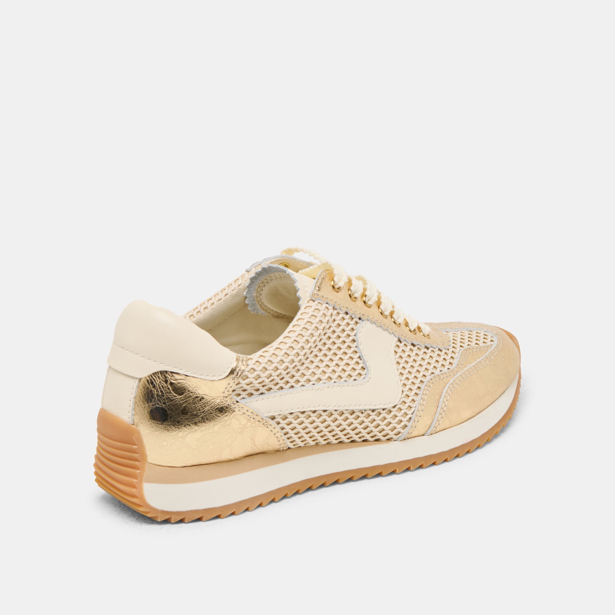 B.NTCD MESH SNEAKERS GOLD WOVEN MESH