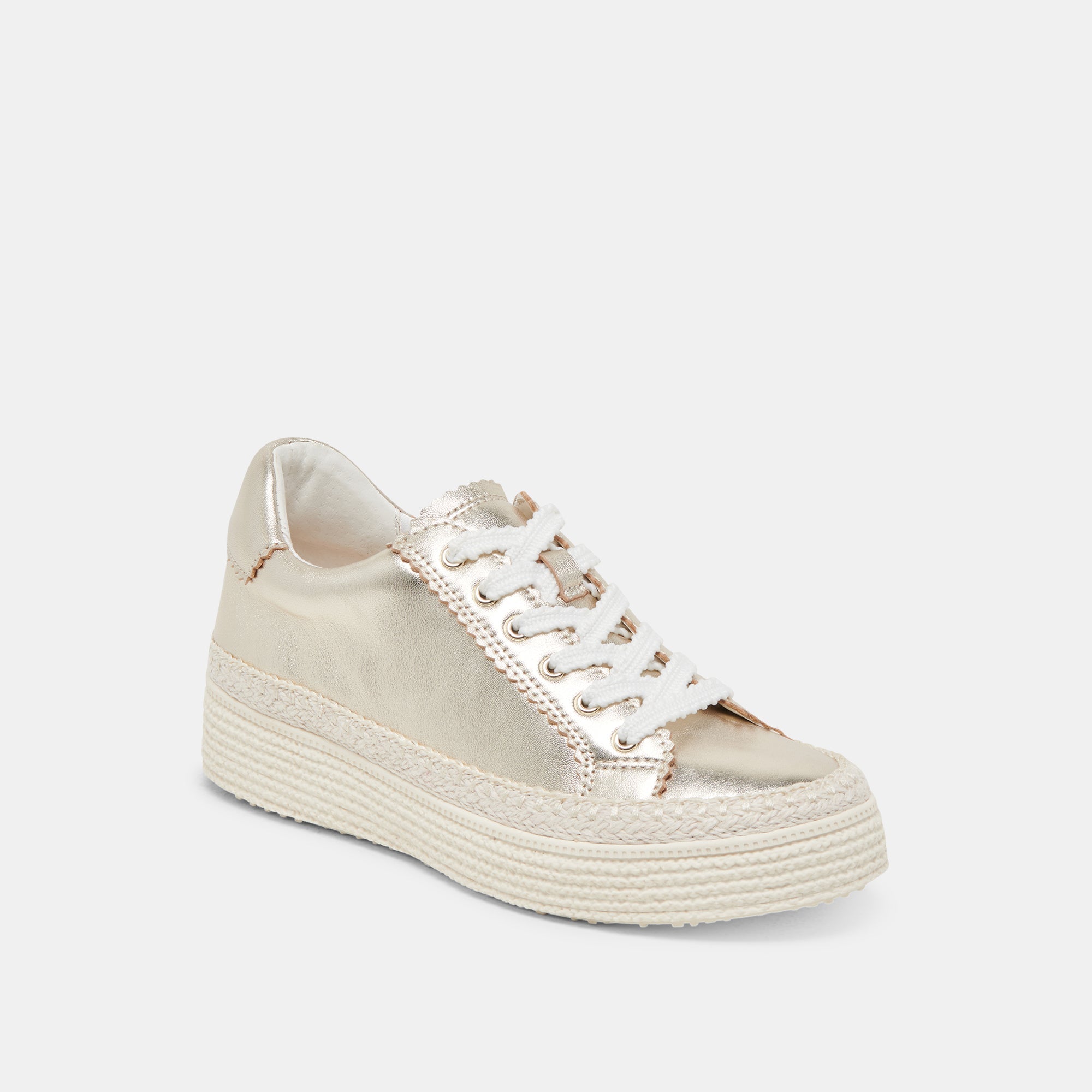 LENNIX SNEAKERS LIGHT GOLD METALLIC LEATHER - re:vita