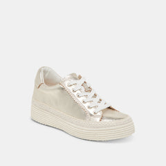 LENNIX SNEAKERS LIGHT GOLD METALLIC LEATHER - re:vita