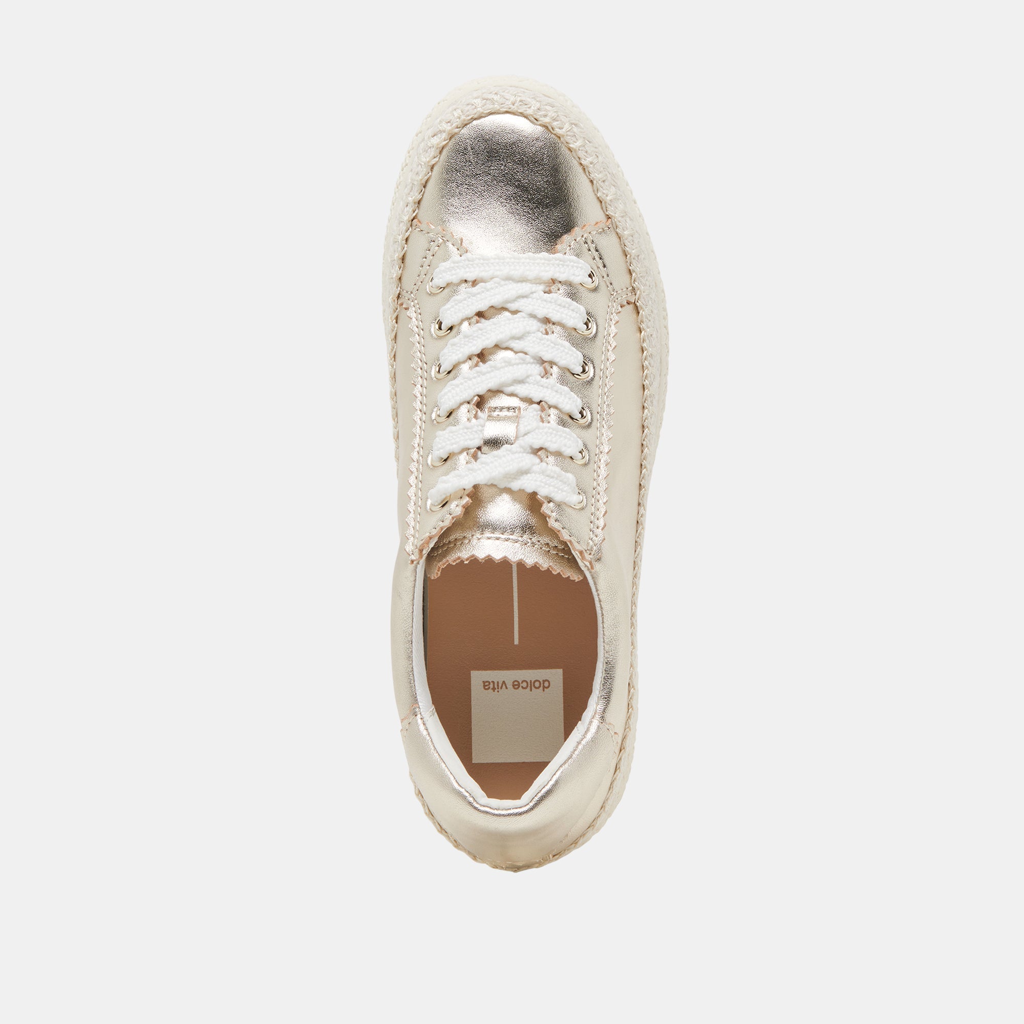 LENNIX SNEAKERS LIGHT GOLD METALLIC LEATHER - re:vita