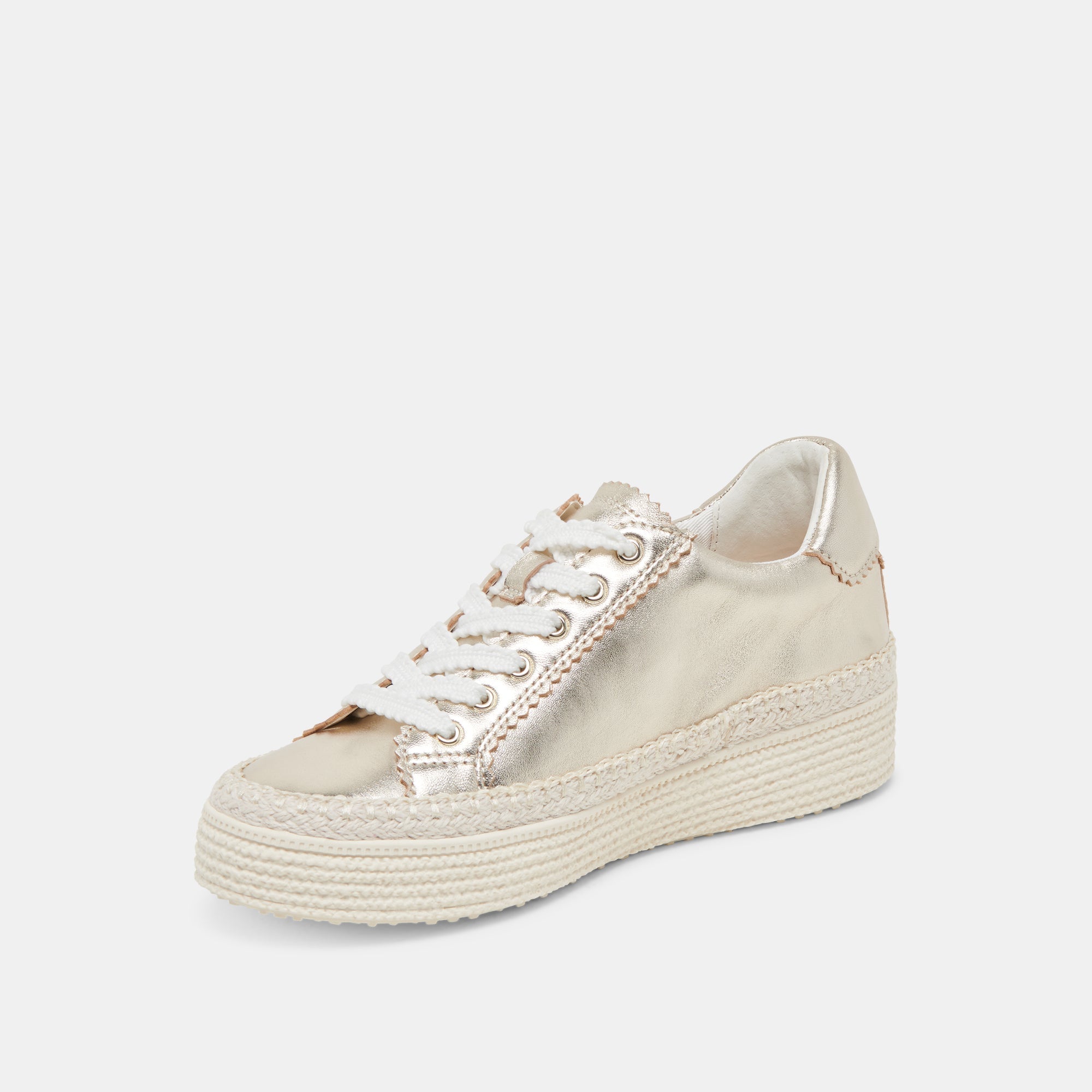 LENNIX SNEAKERS LIGHT GOLD METALLIC LEATHER - re:vita