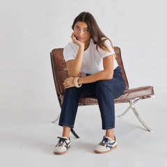 MERIT SNEAKERS WHITE NAVY LEATHER