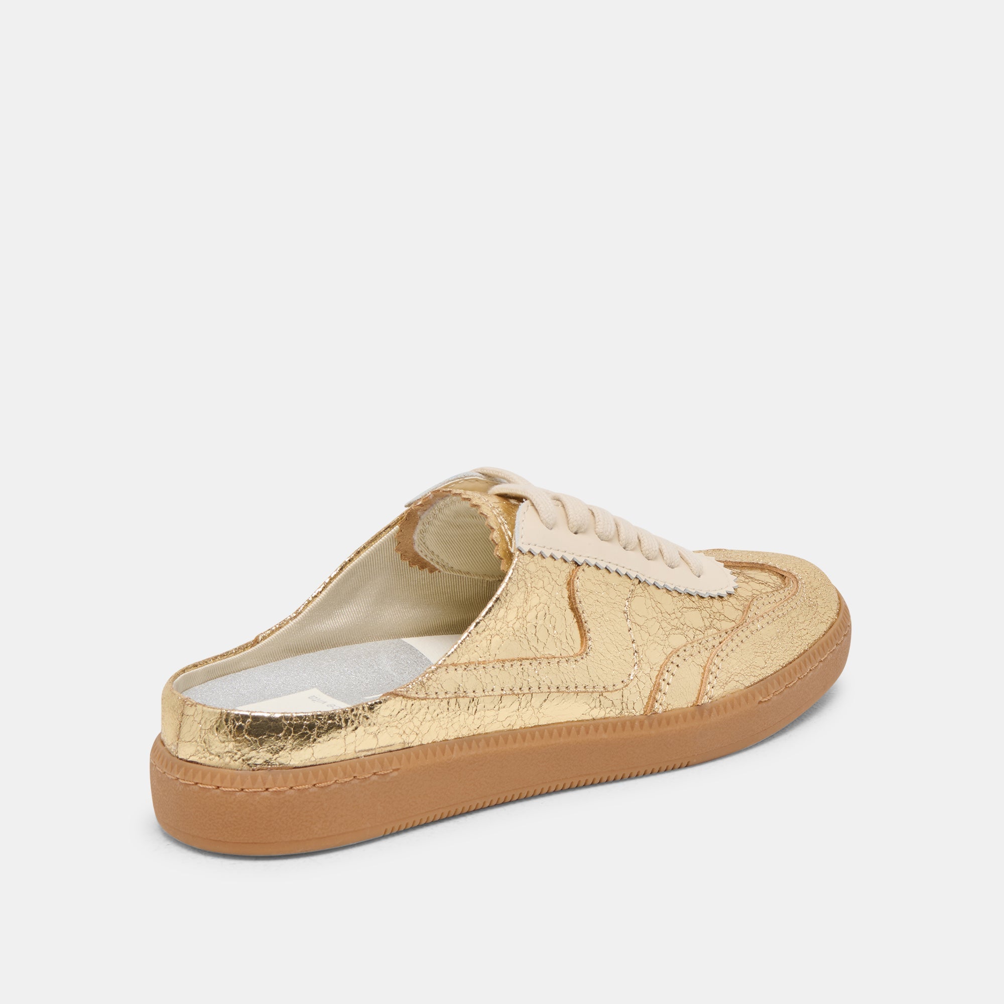 NOTICE SLIDE SNEAKERS GOLD DISTRESSED LEATHER