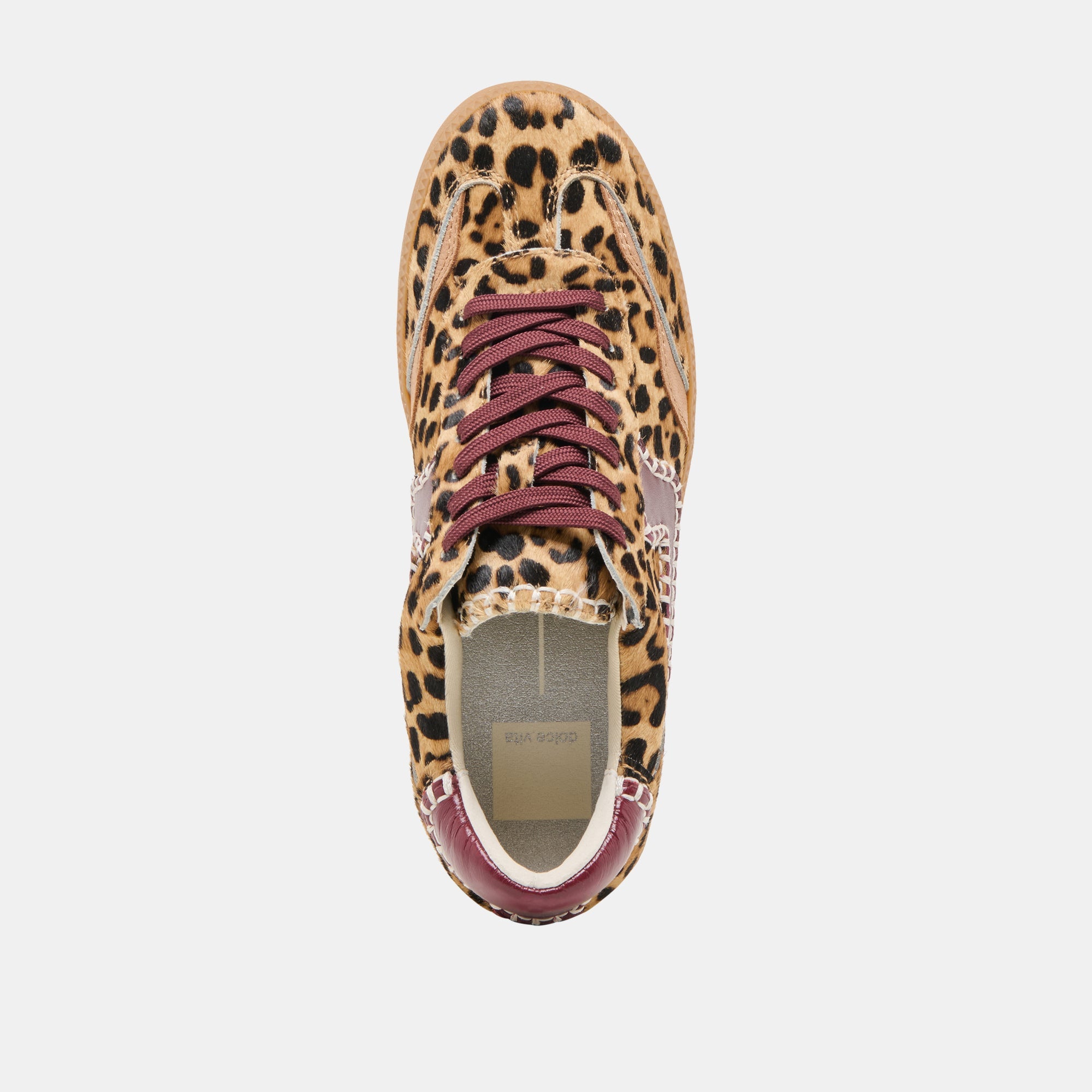NOTICE STITCH SNEAKERS BURGUNDY LEOPARD CALF HAIR