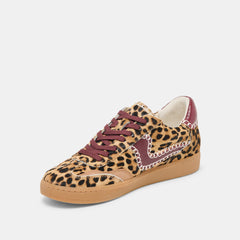 NOTICE STITCH SNEAKERS BURGUNDY LEOPARD CALF HAIR
