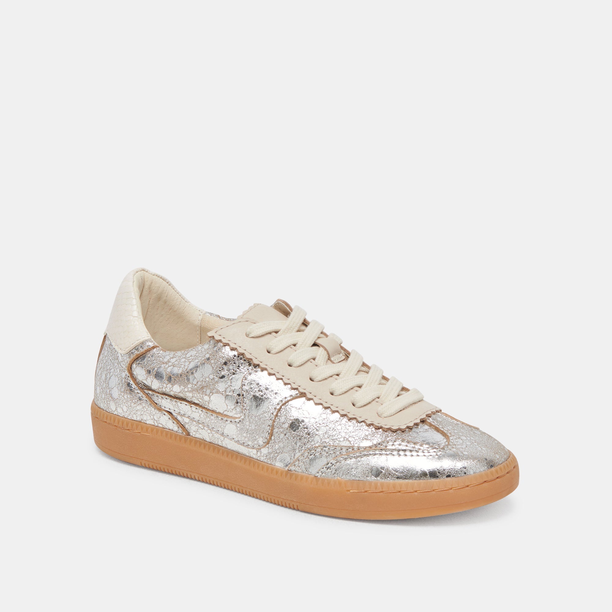 NOTICE SNEAKERS SILVER DISTRESSED LEATHER - re:vita