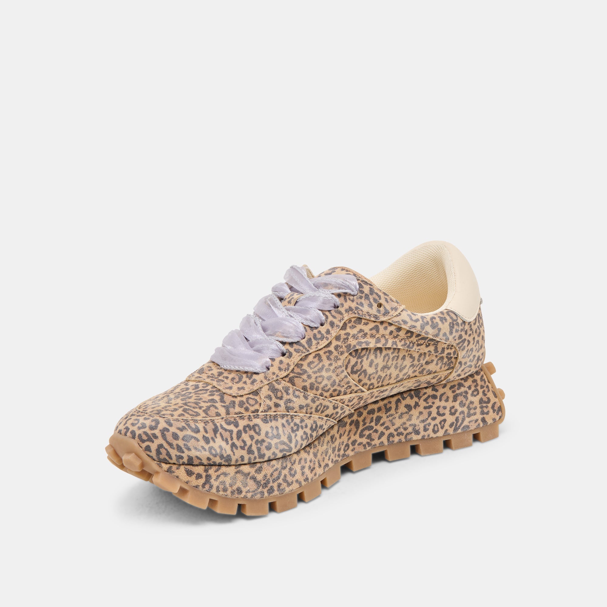 TRICIA SNEAKERS TAN LEOPARD PRINTED SUEDE