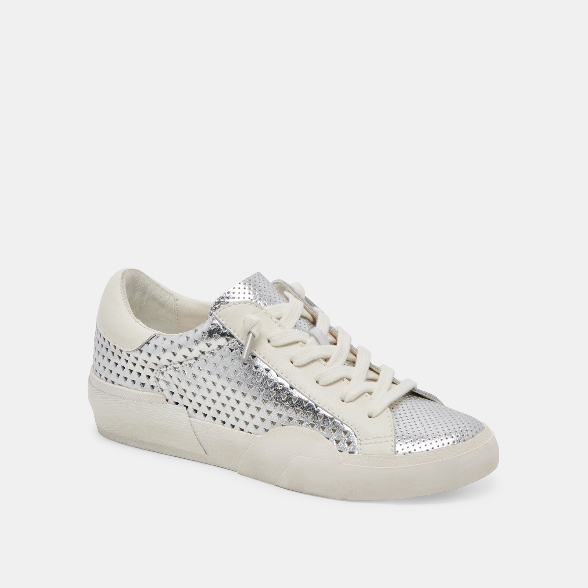 ZINA PERF 360 SNEAKERS SILVER LEATHER - re:vita