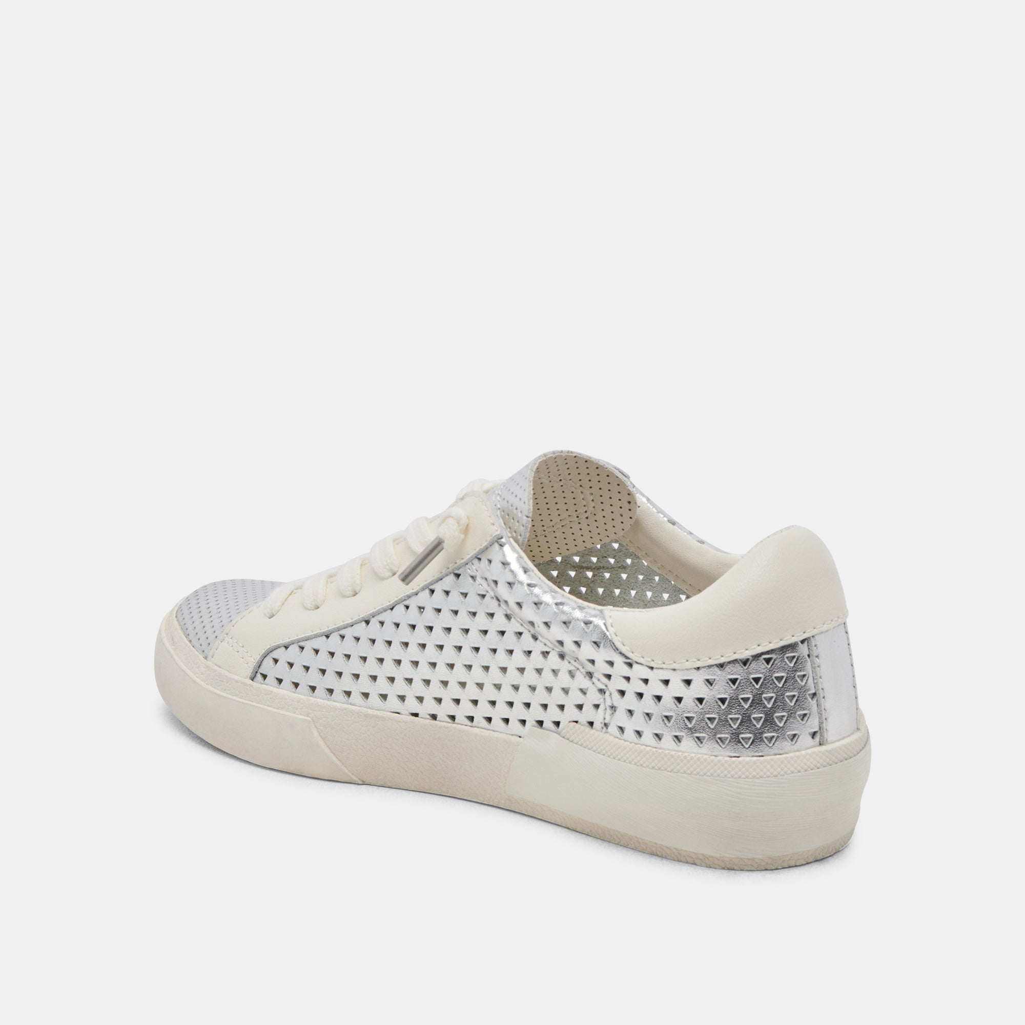 ZINA PERF 360 SNEAKERS SILVER LEATHER - re:vita