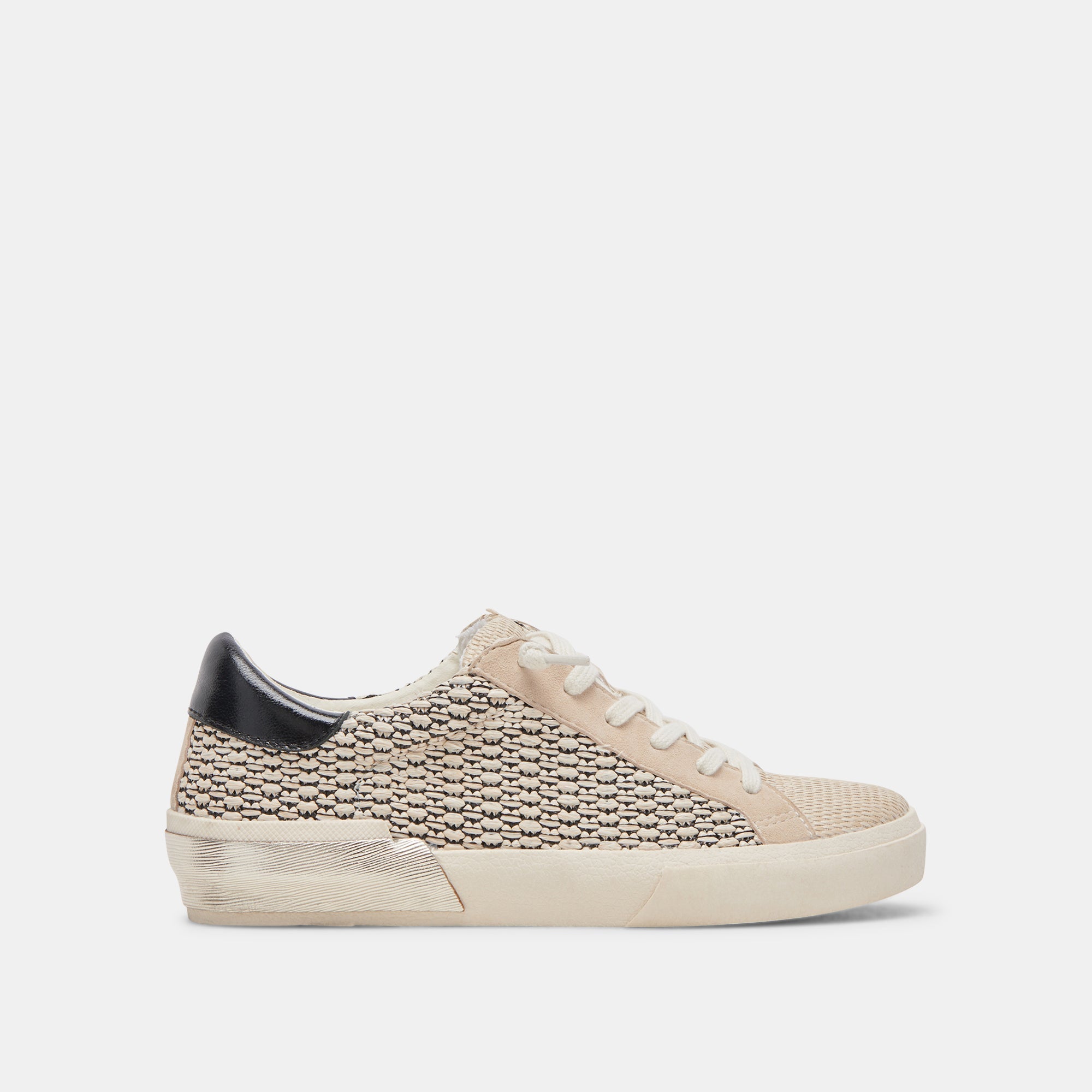 ZINA SNEAKERS BLACK NATURAL RAFFIA - re:vita