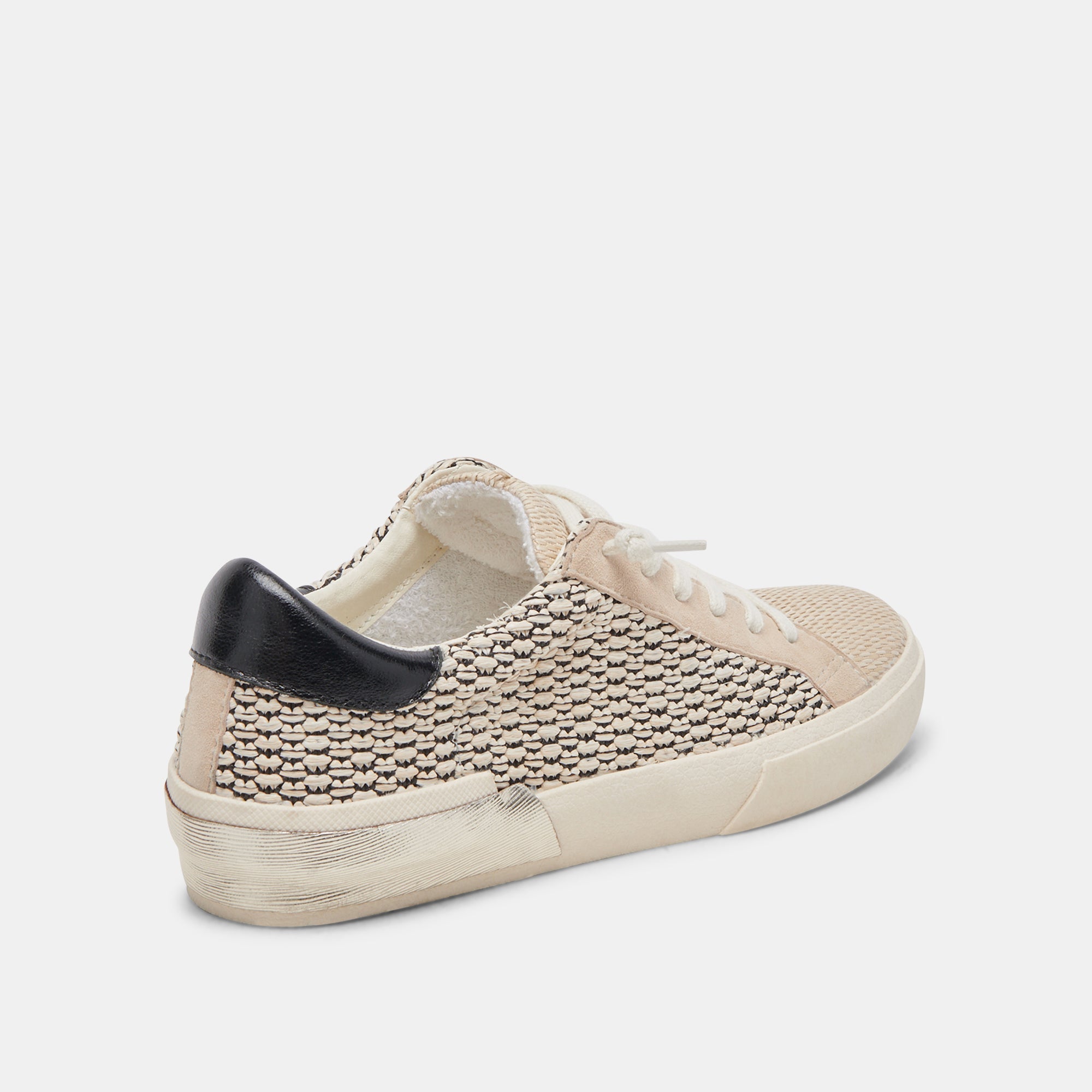 ZINA SNEAKERS BLACK NATURAL RAFFIA - re:vita