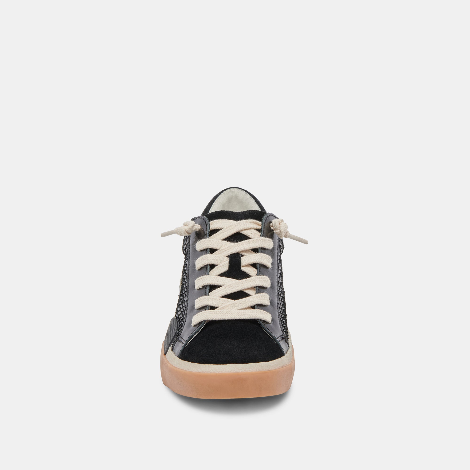 ZINA WIDE SNEAKERS ONYX EMBOSSED LEATHER - re:vita