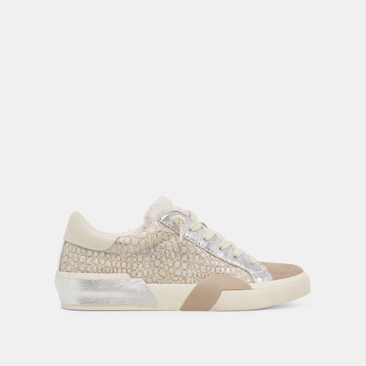 ZINA PLUSH SNEAKERS STONE CALF HAIR - re:vita