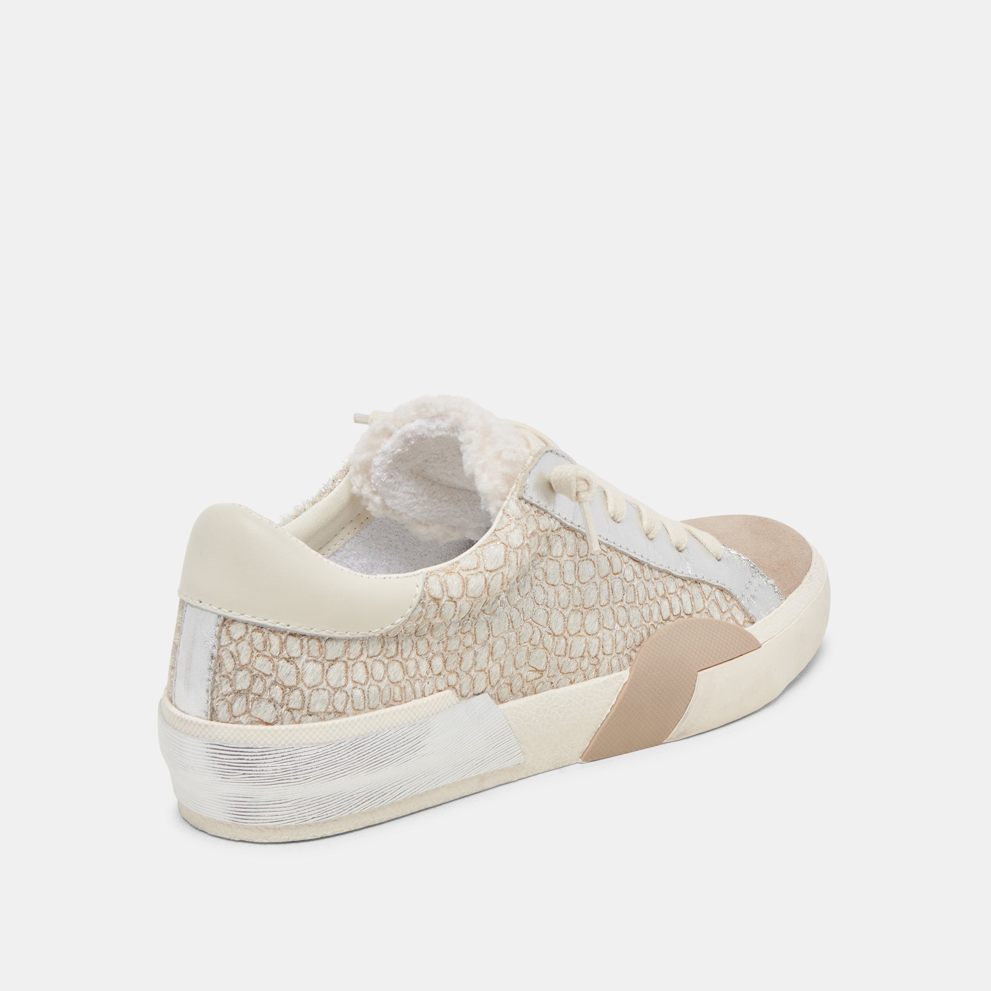 ZINA PLUSH SNEAKERS STONE CALF HAIR - re:vita