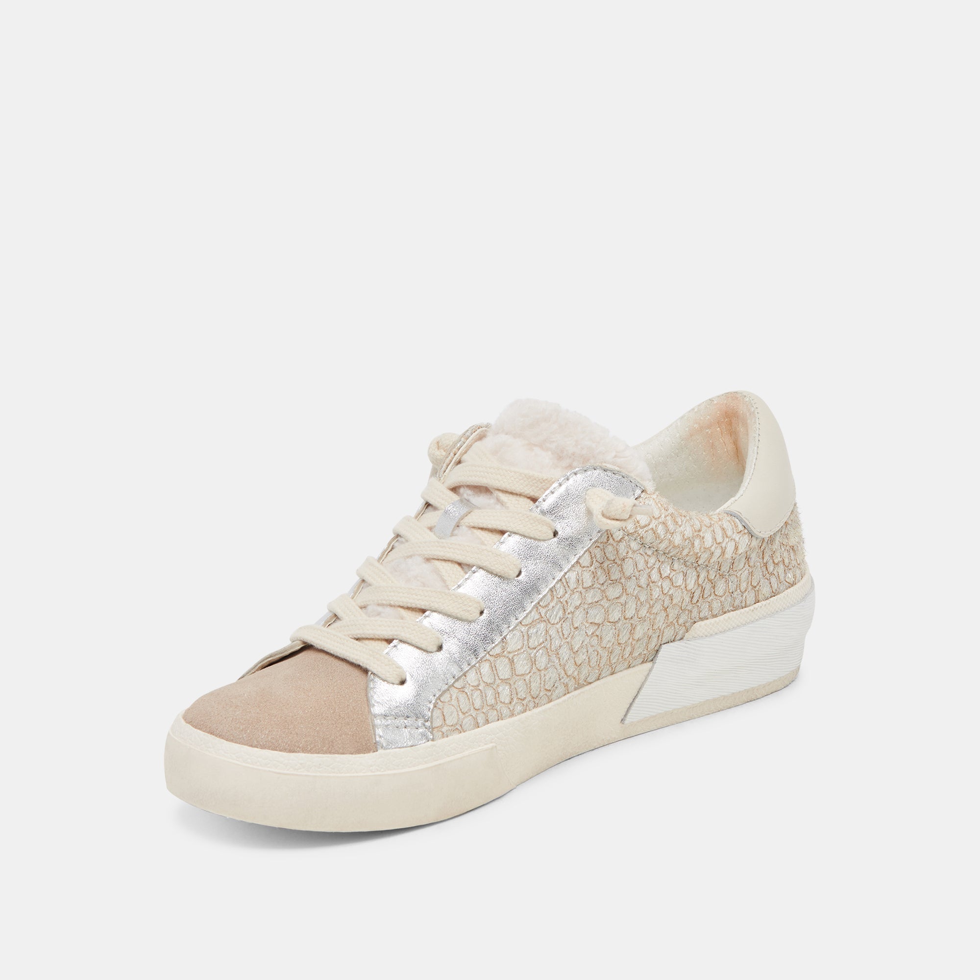 ZINA PLUSH SNEAKERS STONE CALF HAIR - re:vita