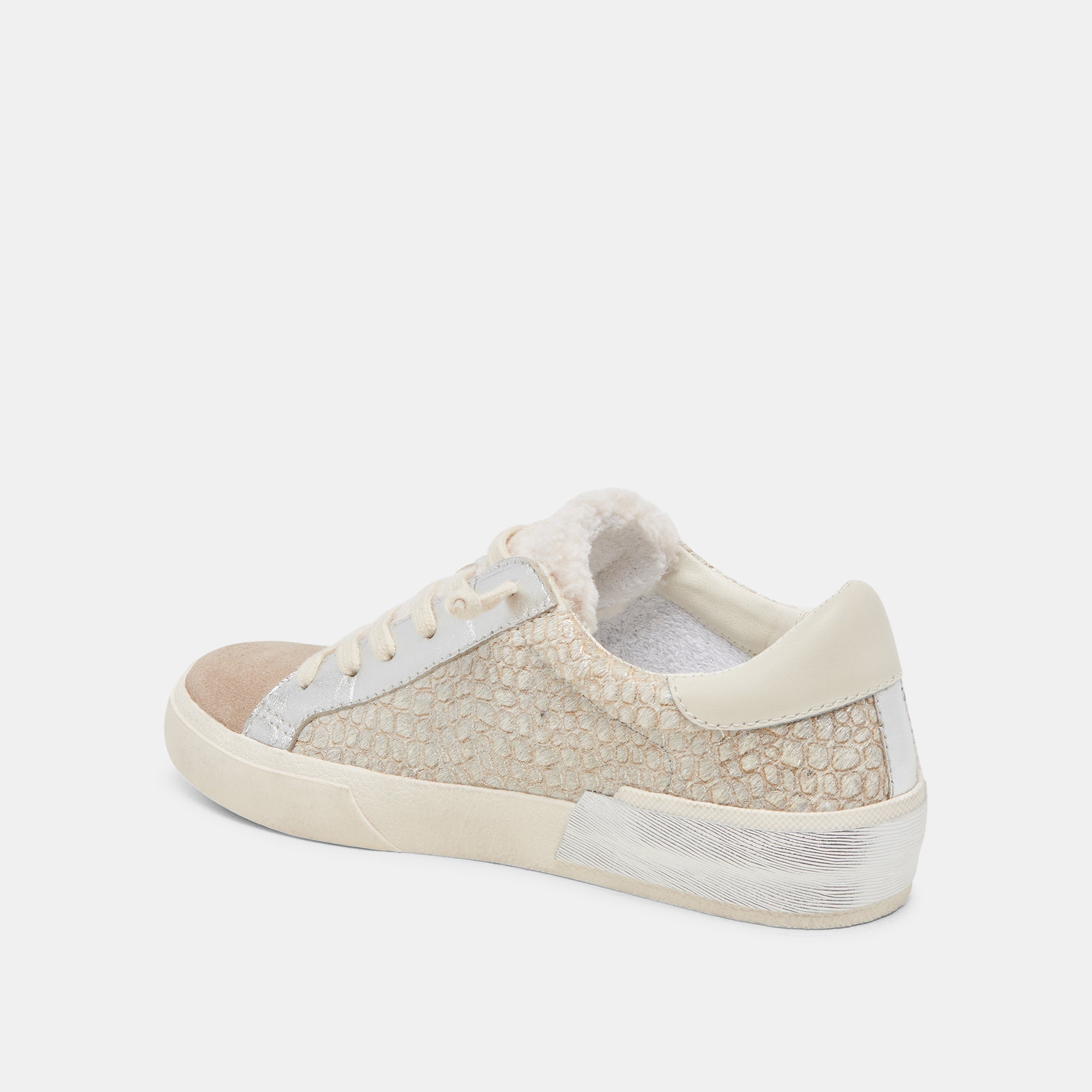 ZINA PLUSH SNEAKERS STONE CALF HAIR - re:vita