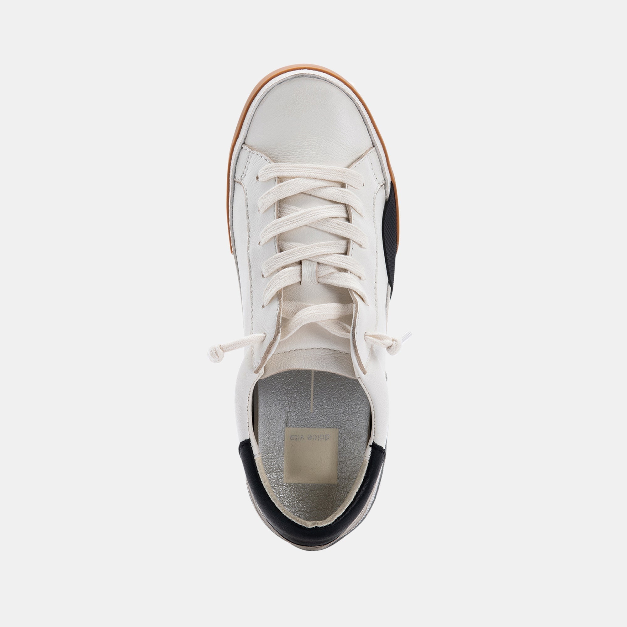 ZINA SNEAKERS WHITE BLACK LEATHER - re:vita