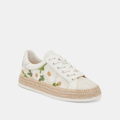 AZALIA SNEAKERS WHITE FLORAL RAFFIA - re:vita