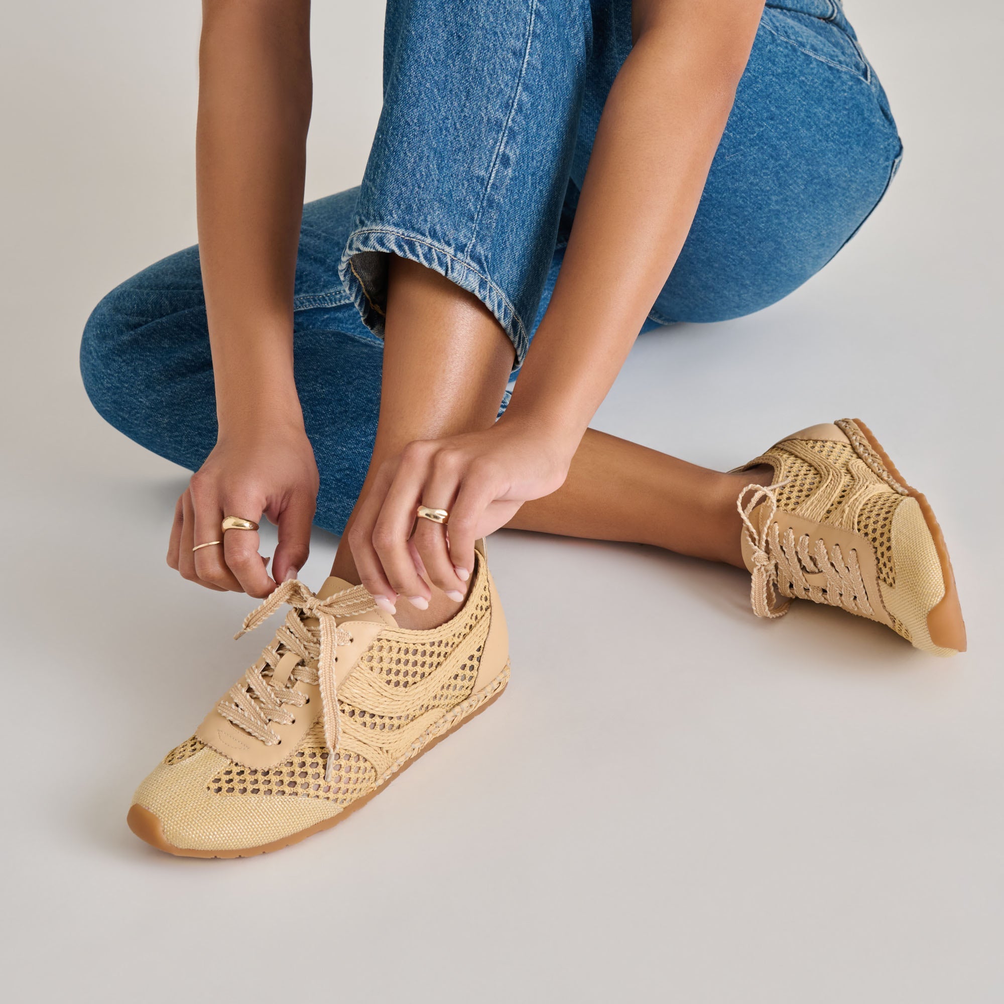 DREAM SNEAKERS LT NATURAL WOVEN RAFFIA