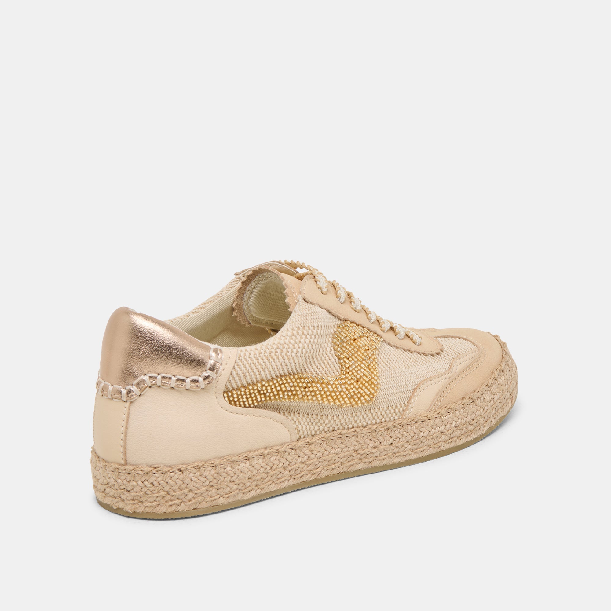 NOTICE ESPADRILLE BEAD SNEAKERS GOLD MULTI BURLAP