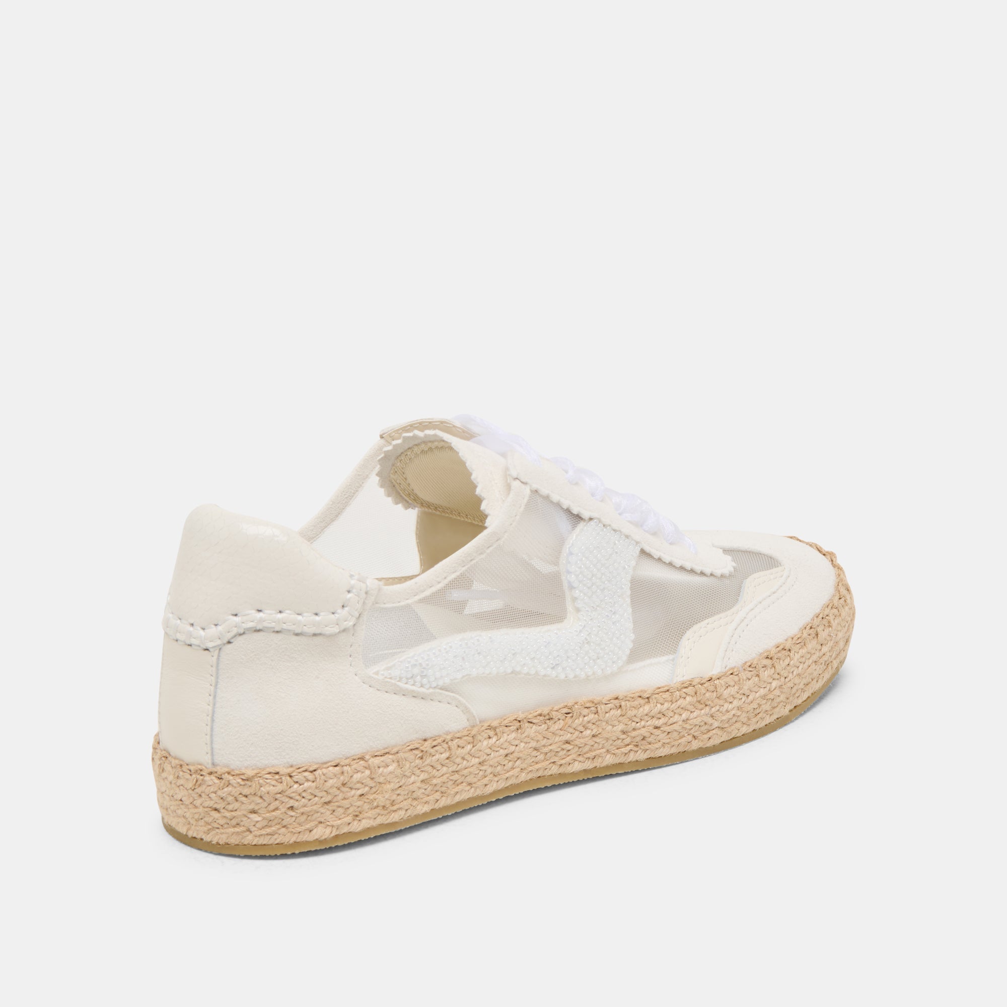 NOTICE ESPADRILLE BEAD SNEAKERS WHITE MESH
