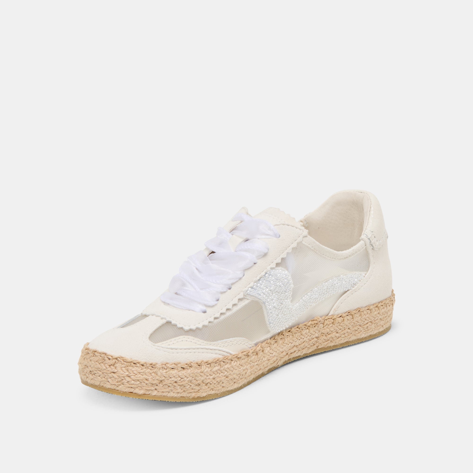 NOTICE ESPADRILLE BEAD SNEAKERS WHITE MESH