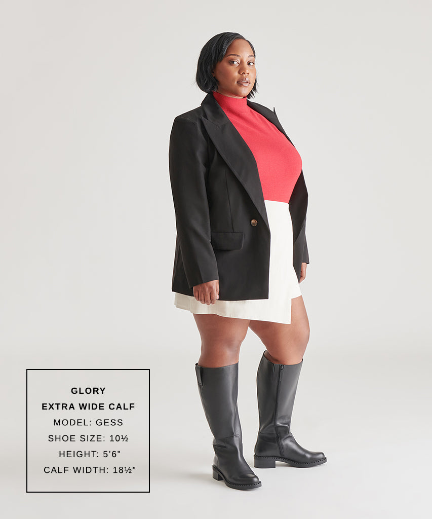 GLORY H2O EXTRA WIDE CALF BOOTS BLACK LEATHER