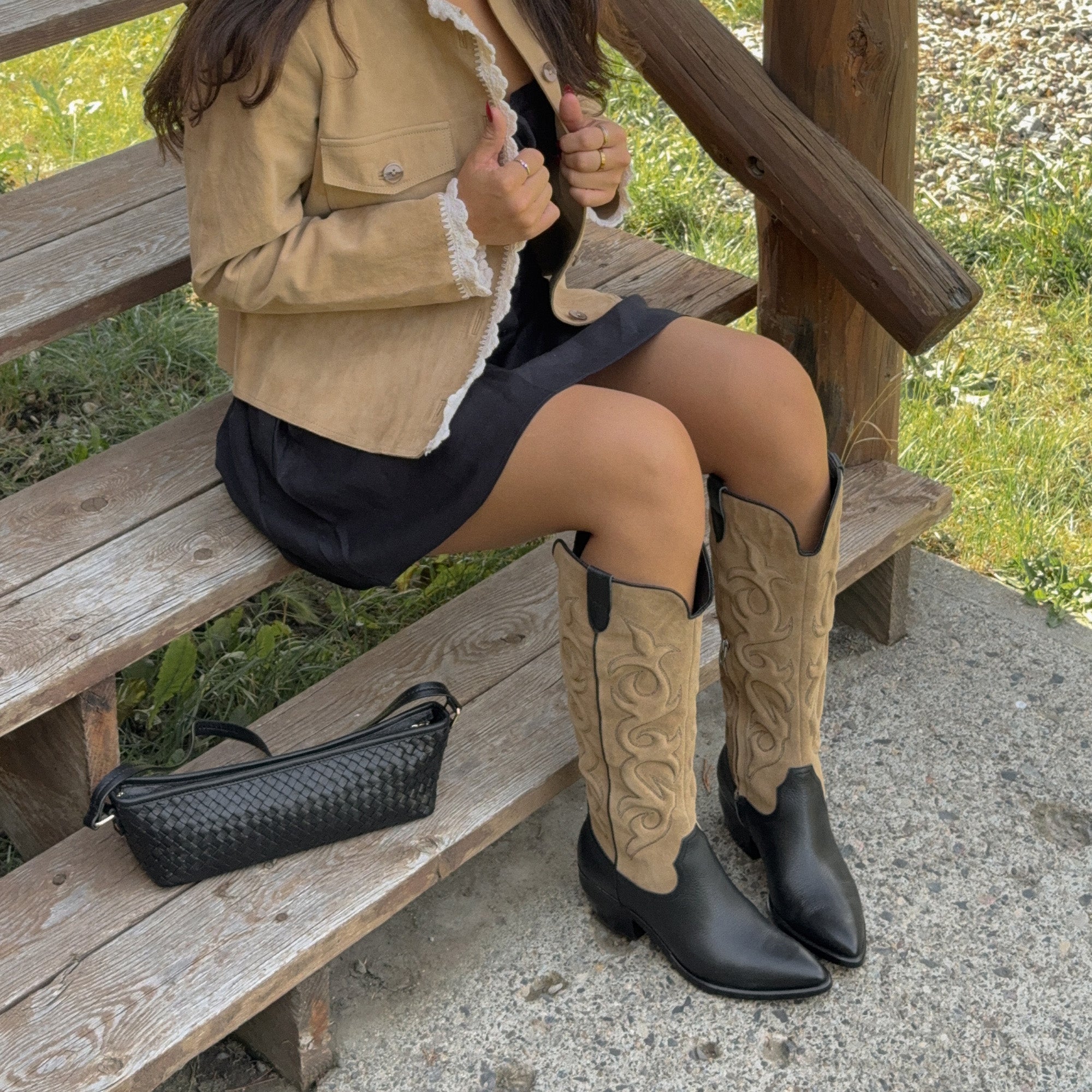 MIRLA BOOTS BLACK MULTI LEATHER