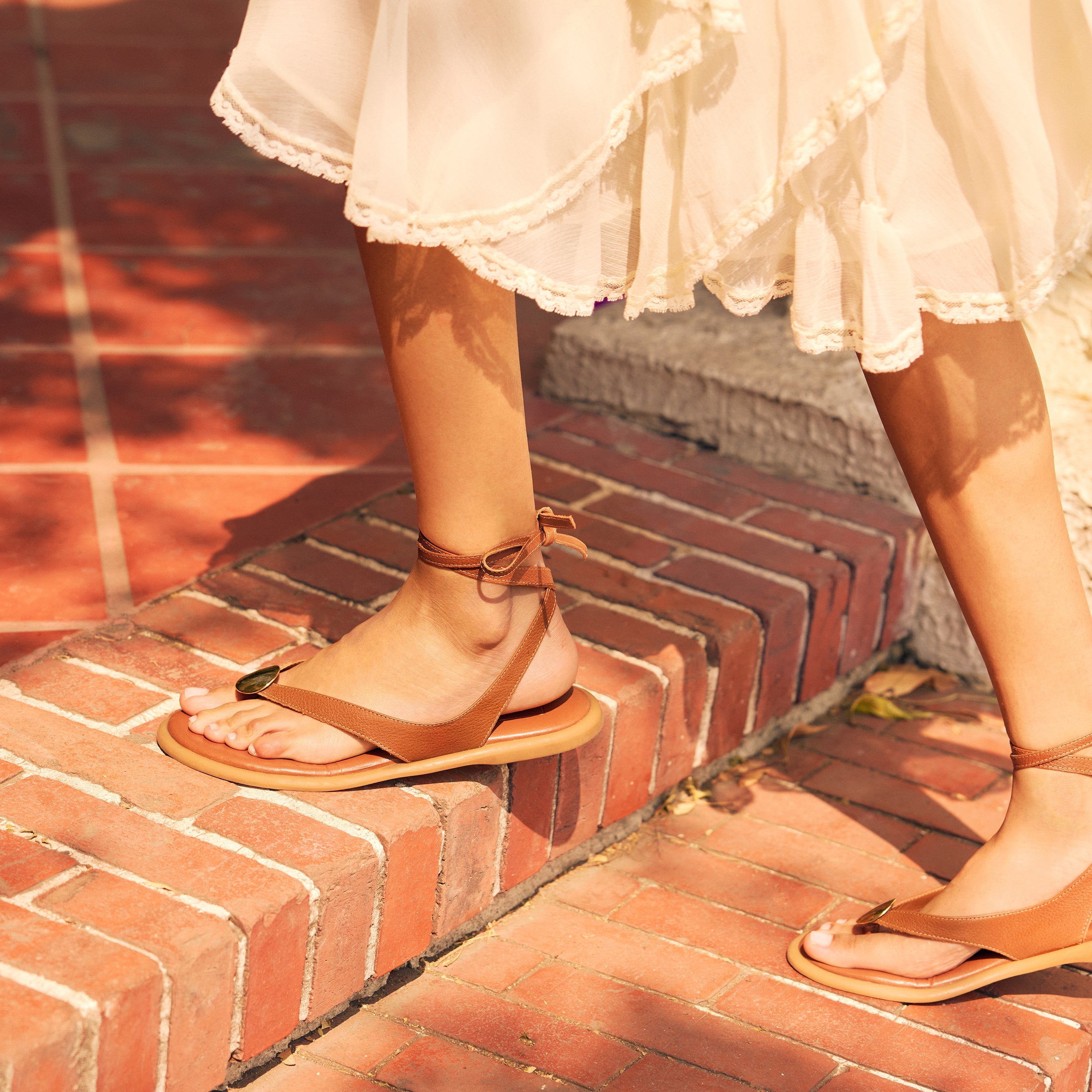 JUDY SANDALS COGNAC LEATHER