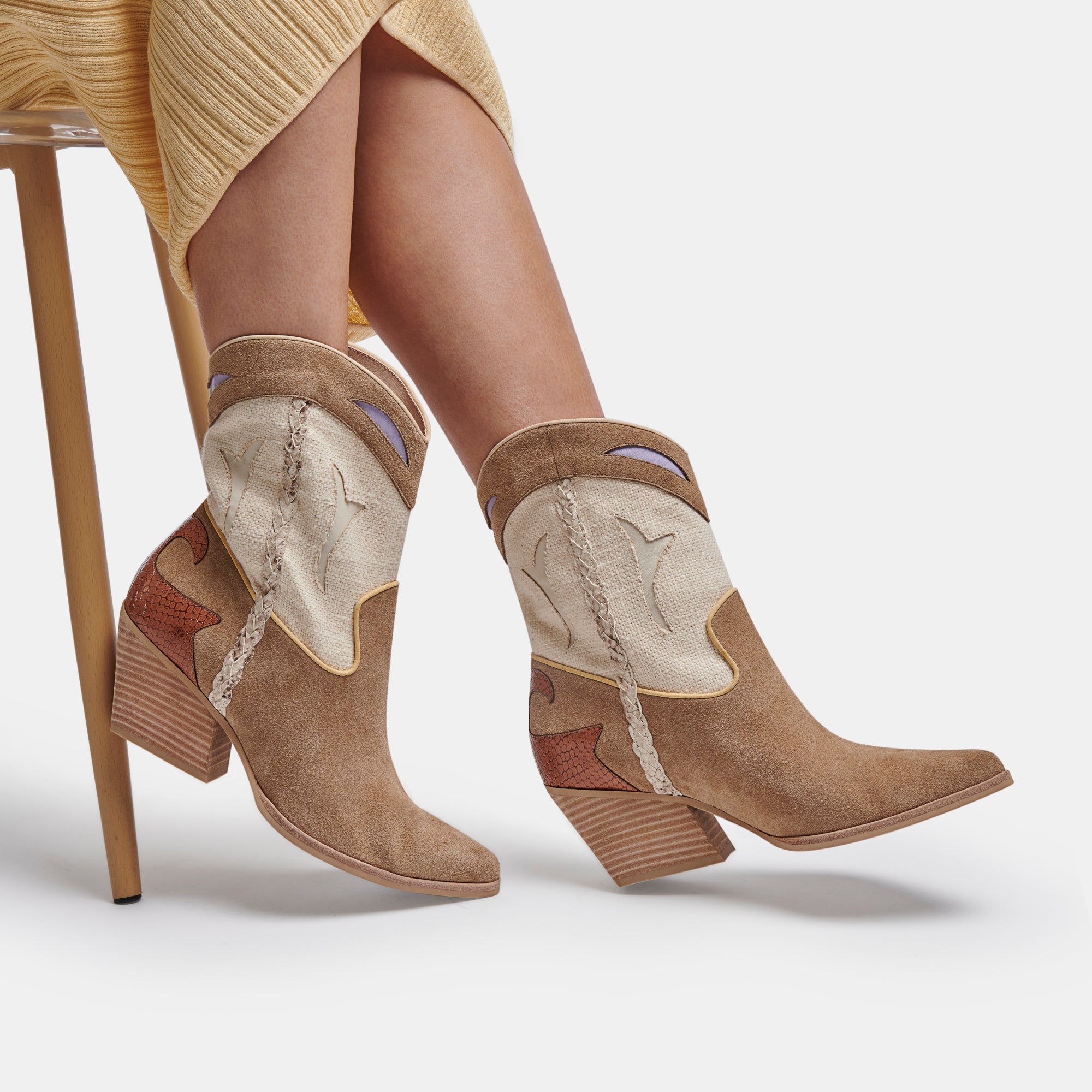 LORAL BOOTIES TAUPE MULTI SUEDE - re:vita