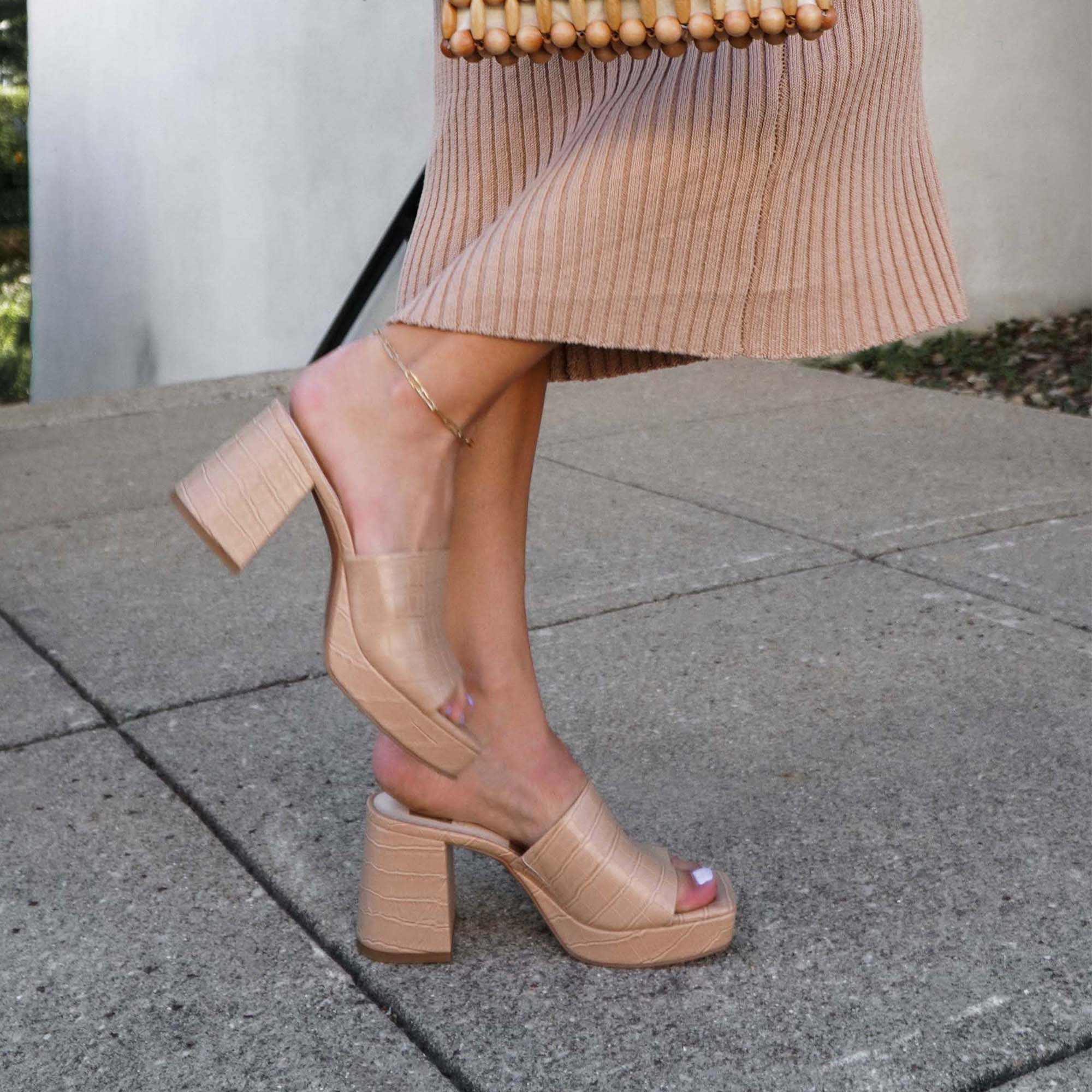 MARSHA HEELS CAFE EMBOSSED STELLA - re:vita