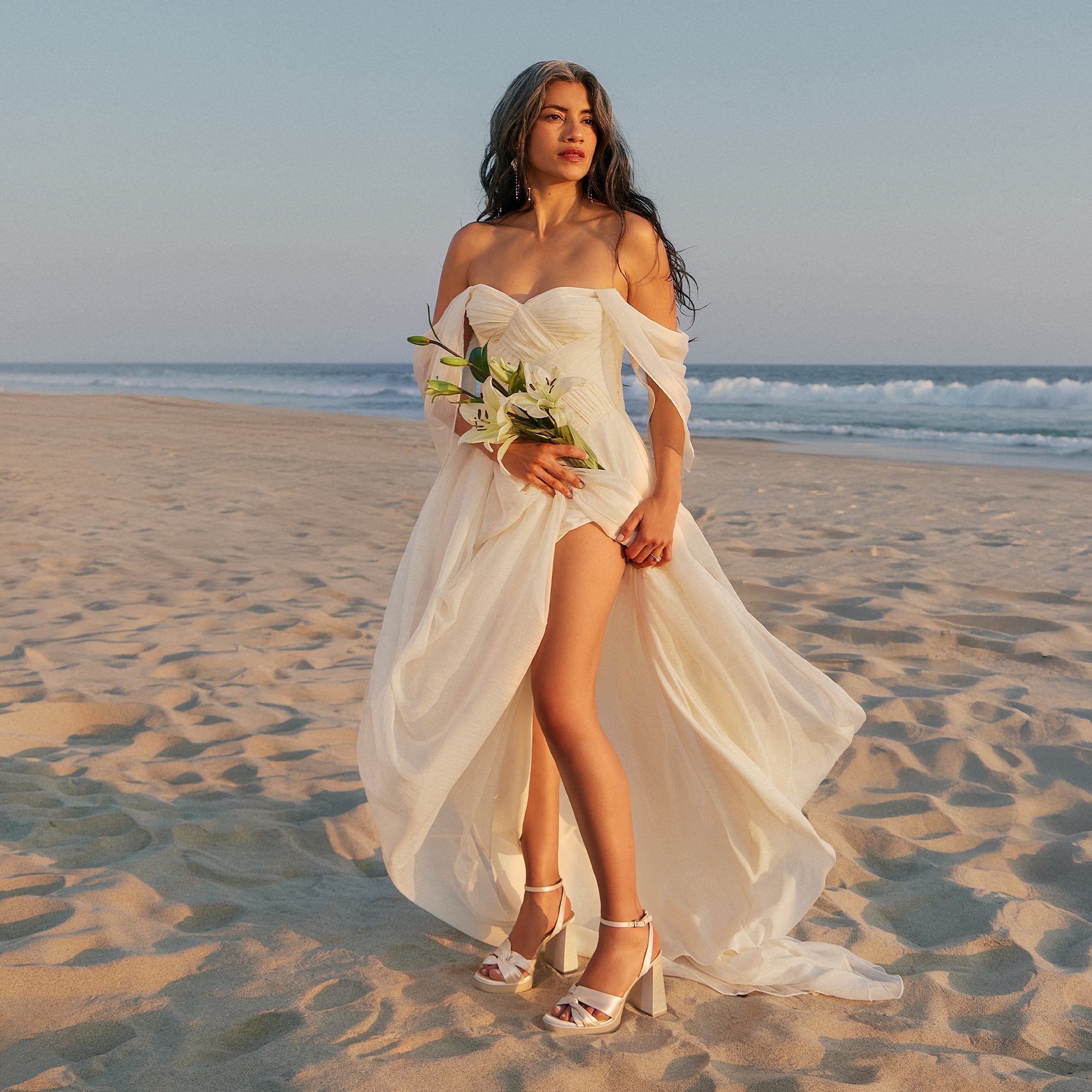 PARLO HEELS IVORY SATIN - re:vita