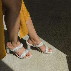 PAILY HEELS SILVER METALLIC STELLA SUEDE - re:vita