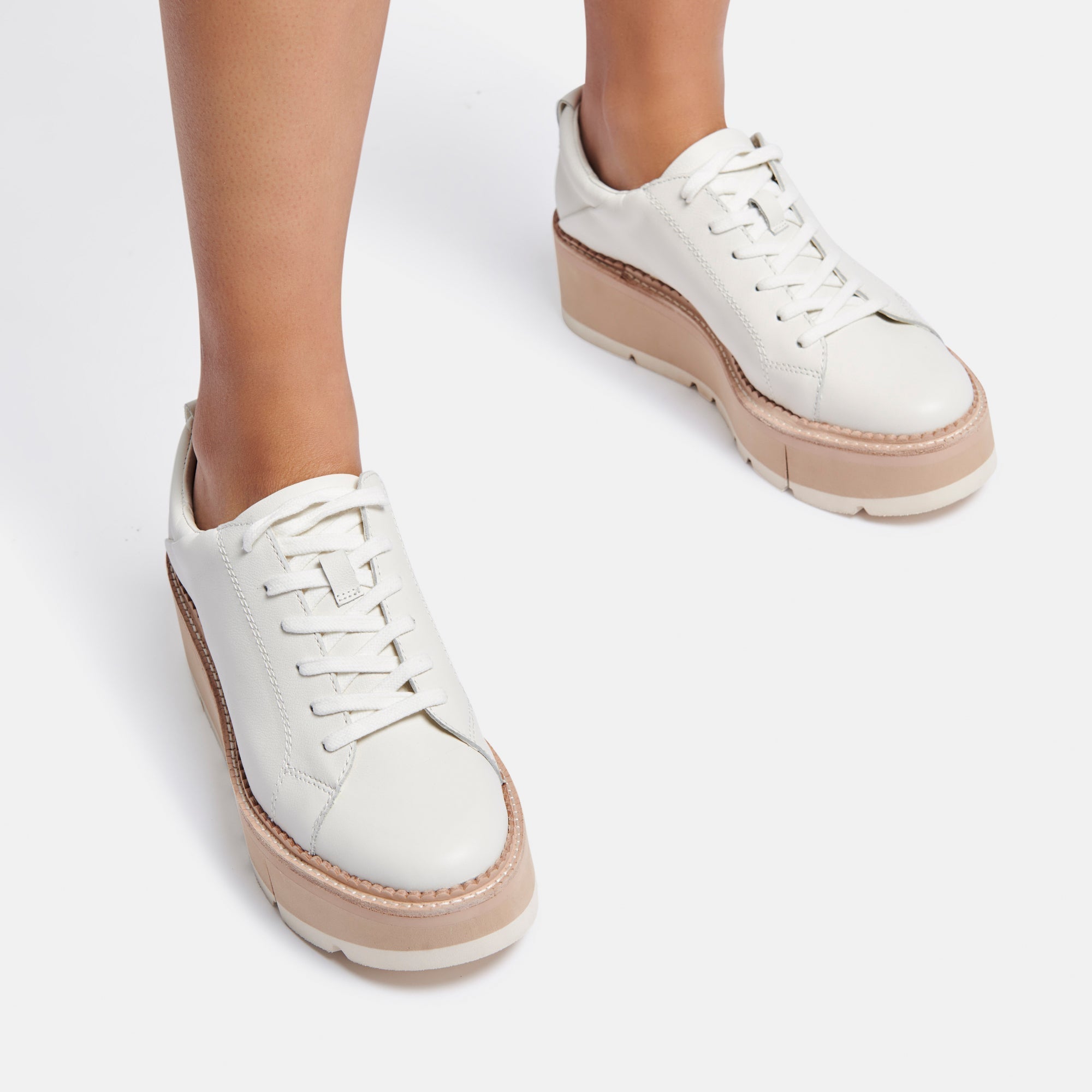 TOYAH SNEAKERS WHITE LEATHER - re:vita