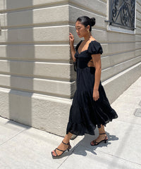 BAYLOR HEELS BLACK LEATHER - re:vita