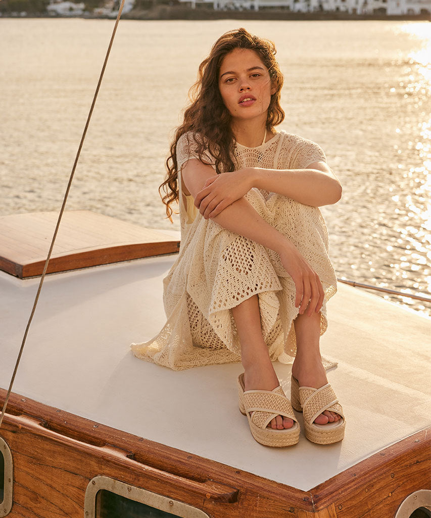 ELDORA HEELS NATURAL WHITE RAFFIA - re:vita