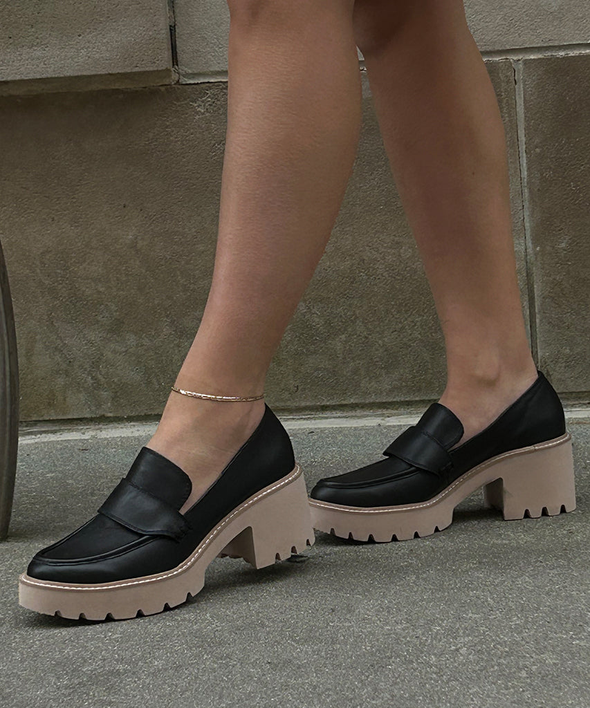 HALONA LOAFERS BLACK LEATHER - re:vita