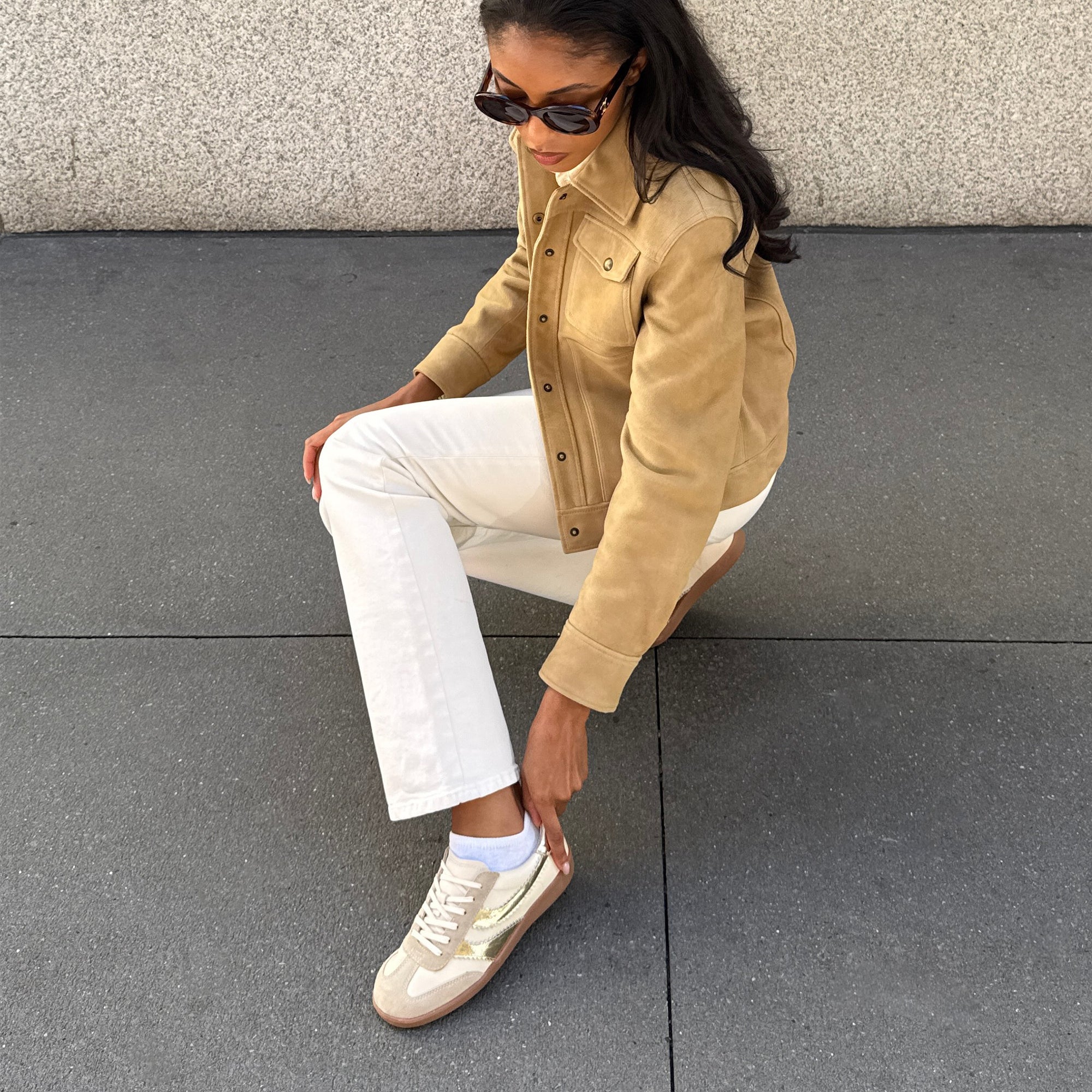 MERIT SNEAKERS WHITE GOLD LEATHER