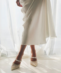 KATIK PEARL HEELS IVORY MESH - re:vita