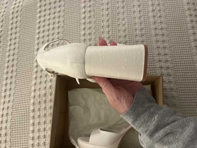 PANDRO HEELS WHITE SATIN - re:vita