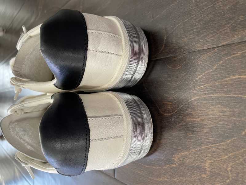 ZINA SNEAKERS WHITE BLACK LEATHER re:vita