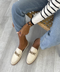 REIGN FLATS IVORY LEATHER - re:vita