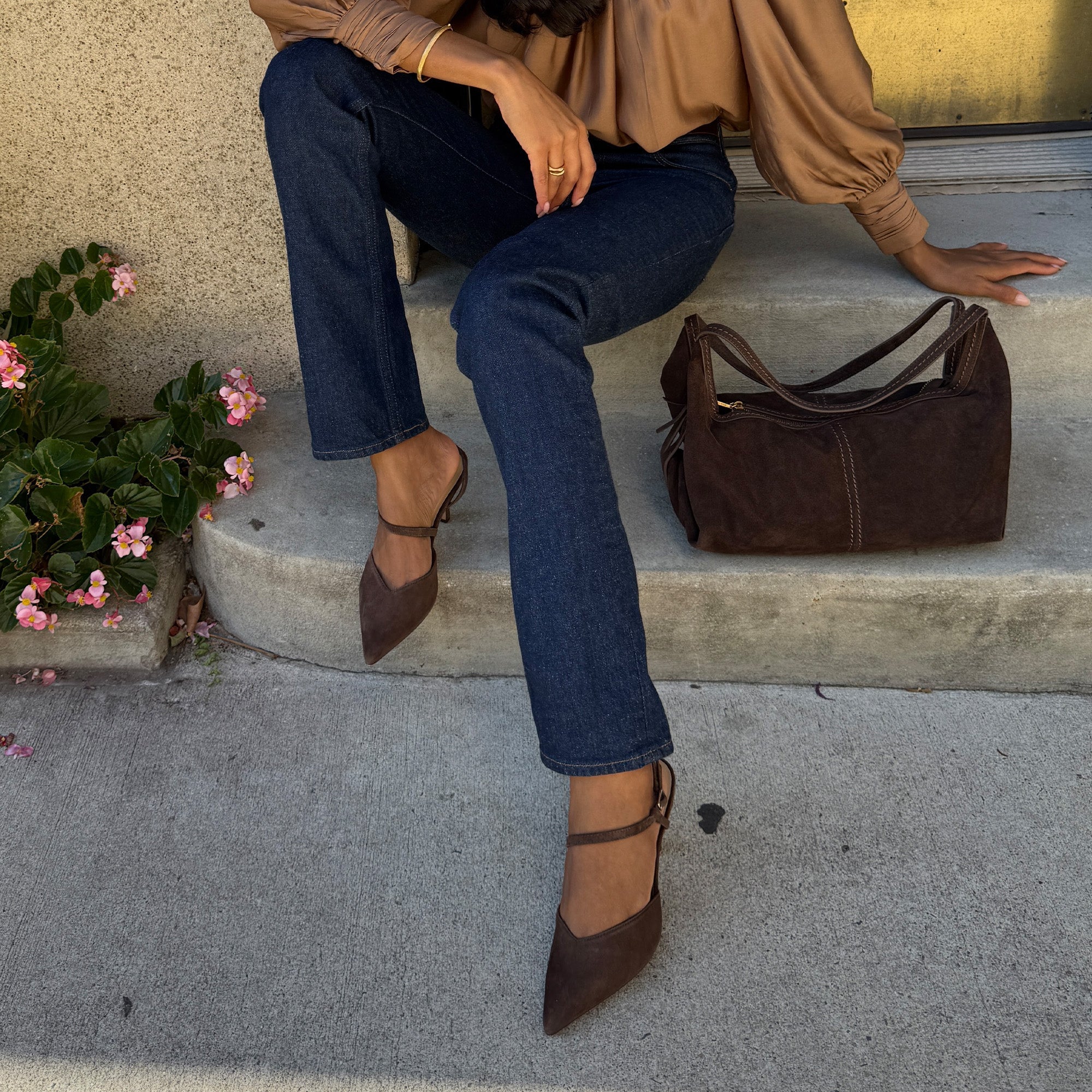 KAMRA HEELS DK BROWN SUEDE